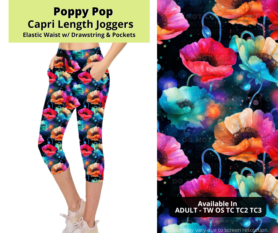 Preorder! Closes 3/24. ETA June. Poppy Pop Jogger Capri