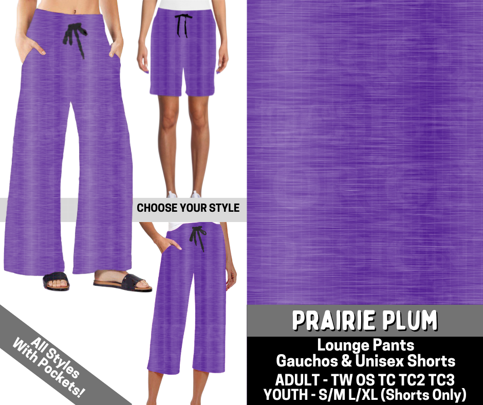 Preorder! Closes 6/15. ETA Sept. Prairie Plum Combo Lounge Lengths