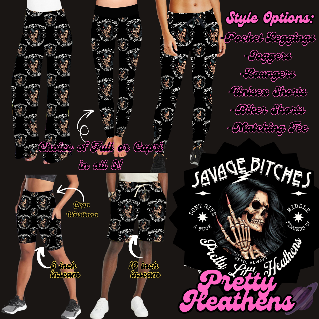 PRETTY HEATHENS- LEGGING/JOGGER/LOUNGER/SHORTS - EDGY PREORDER CLOSING 2/26