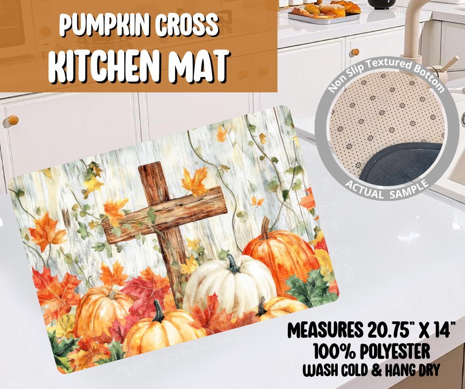 Pumpkin Cross Kitchen Mat