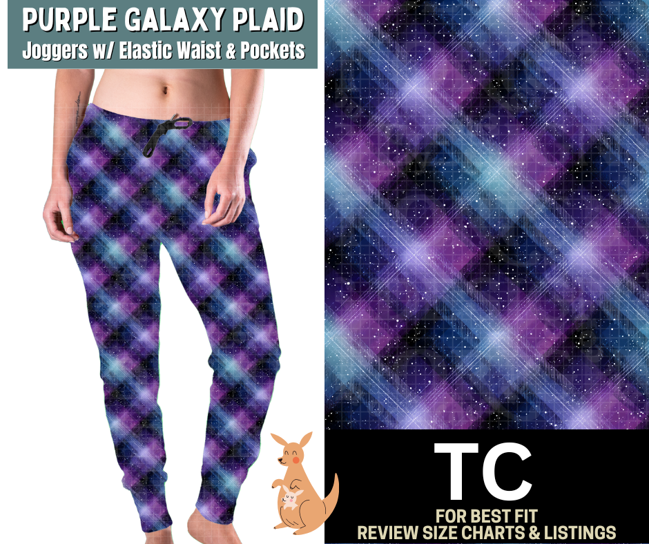 Purple Galaxy Plaid Joggers