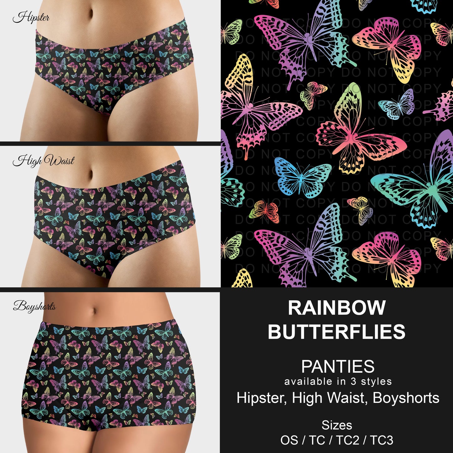 B306 - Preorder Rainbow Butterflies Panties (Closes 8/07. ETA mid October)