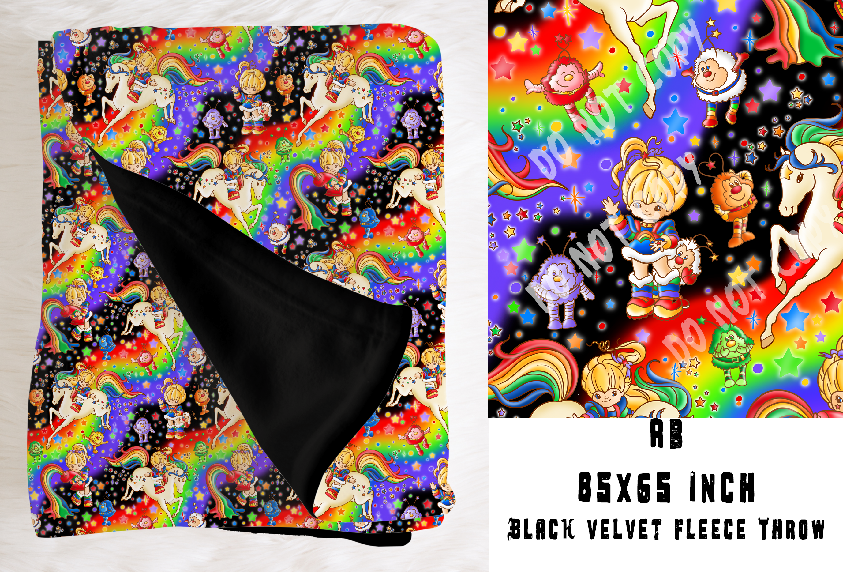 RB- SOFT BLACK FLEECE THROW BLANKETS- PREORDER CLOSING 8/11