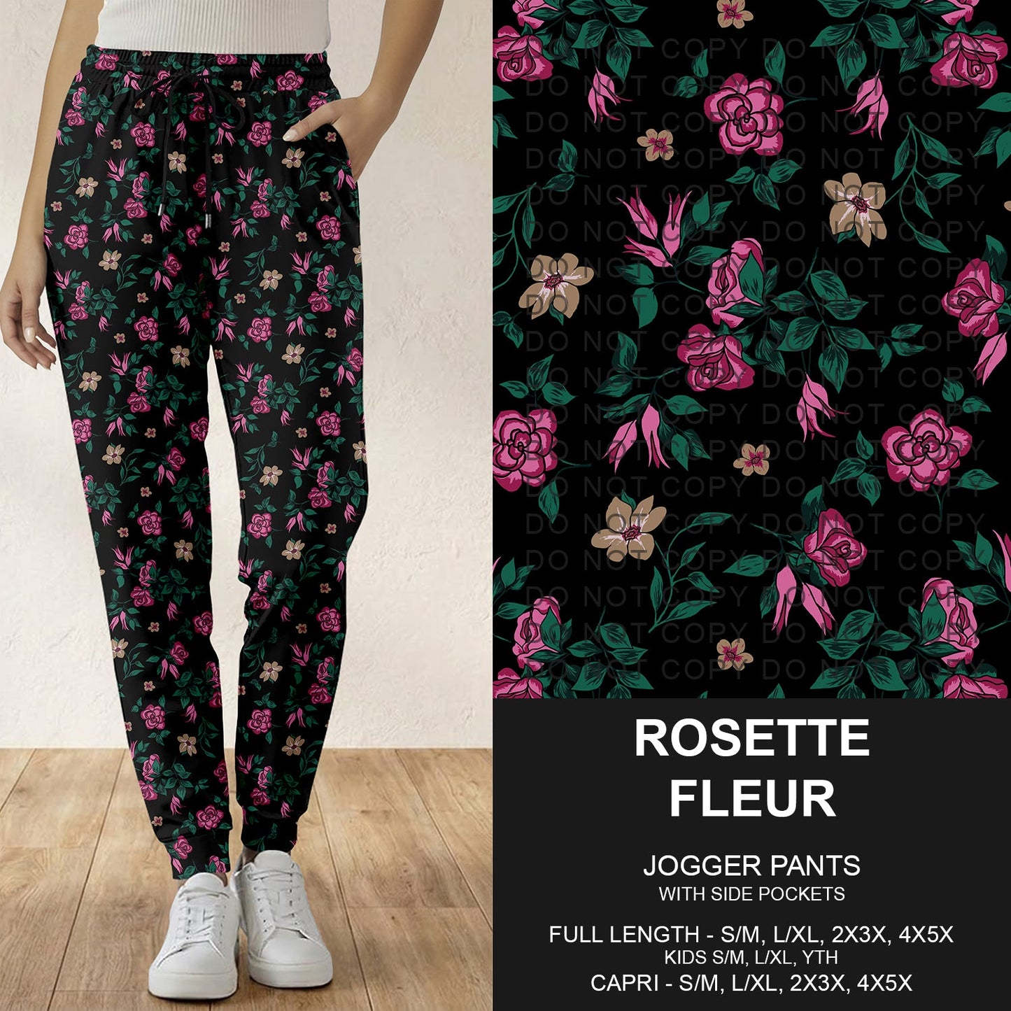 B283 - Preorder Rosette Fleur Joggers (Closes 4/05. ETA: mid June)