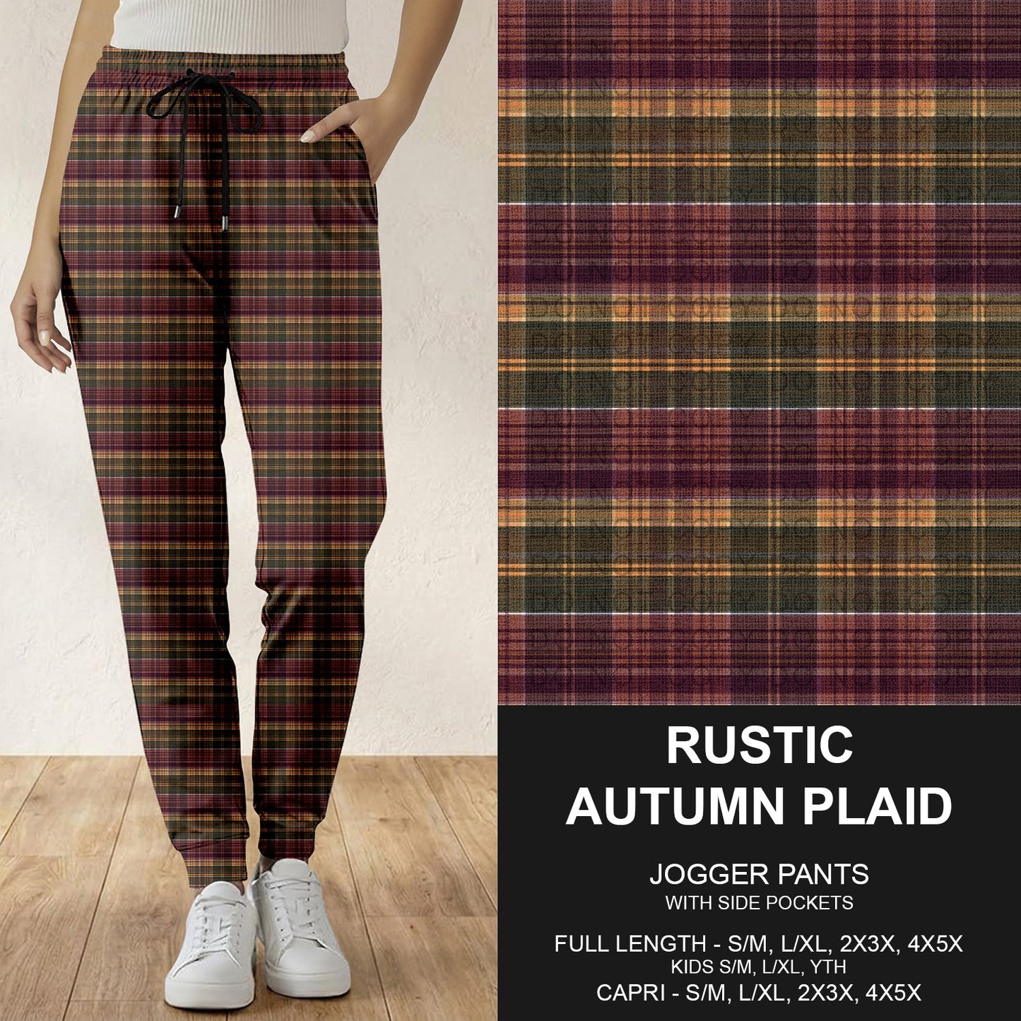 B308 - Preorder Rustic Autumn Plaid Joggers (Closes 8/16. ETA: late Oct.)