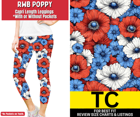 RWB Poppy Capri Length Leggings w/ Pockets