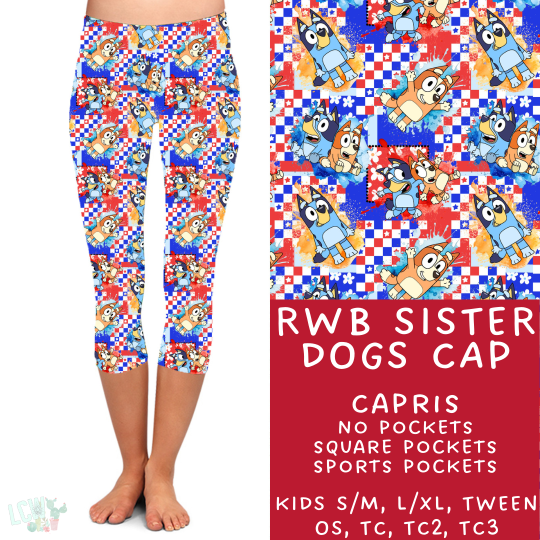 Ready To Ship - RWB Sister Dogs Capris