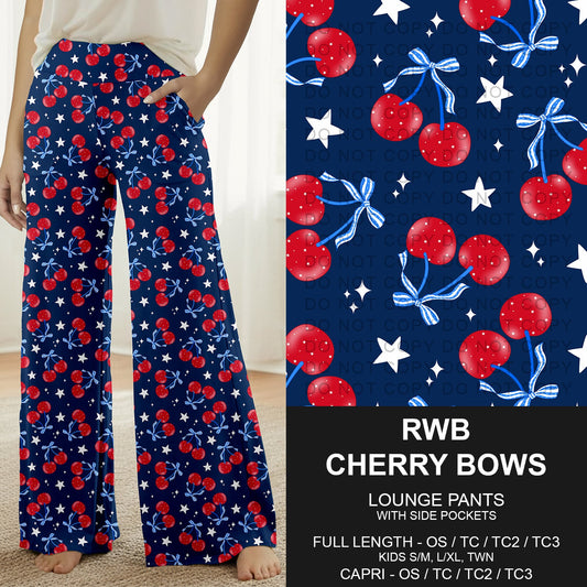 B284 - Preorder RWB Cherry Bows Lounge Pants (Closes 4/12. ETA: early June)