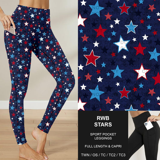 B284 - Preorder RWB Stars Sport Pocket Leggings (Closes 4/12. ETA: early June)
