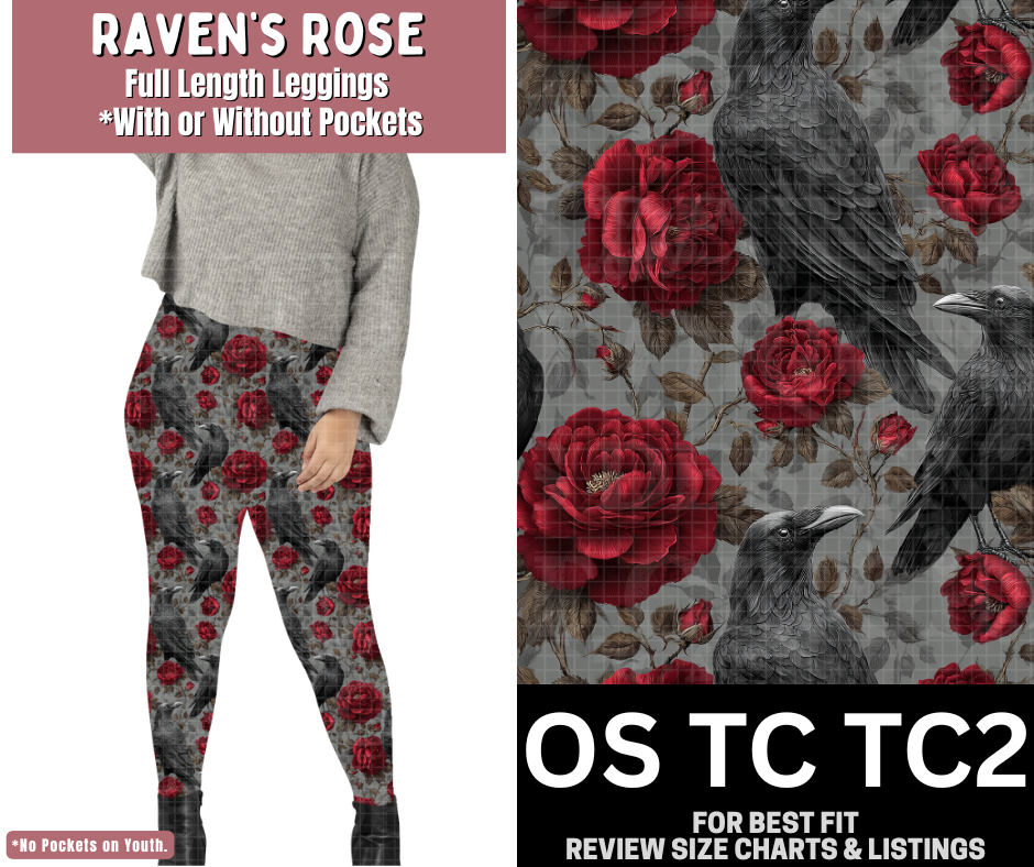 Raven's Rose Full Length Leggings w/ Pockets