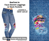 Preorder! Closes 3/19. ETA June. Reel'em In Full Length Faux Denim w/ Side Leg Designs