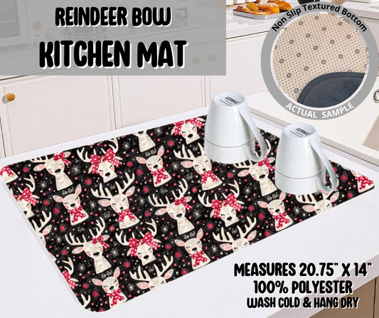 Reindeer Bow Kitchen Mat