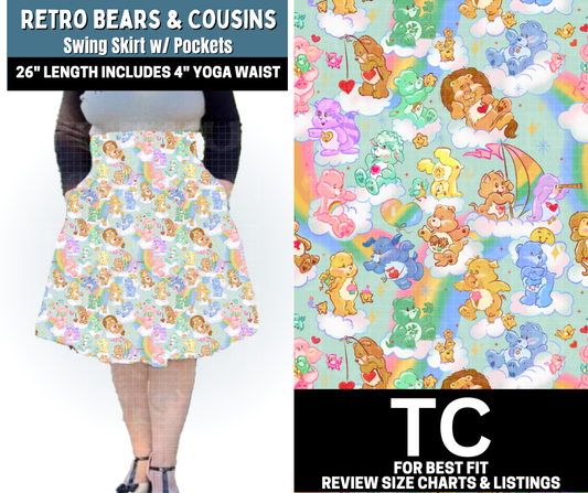 Retro Bears & Cousins Swing Skirt