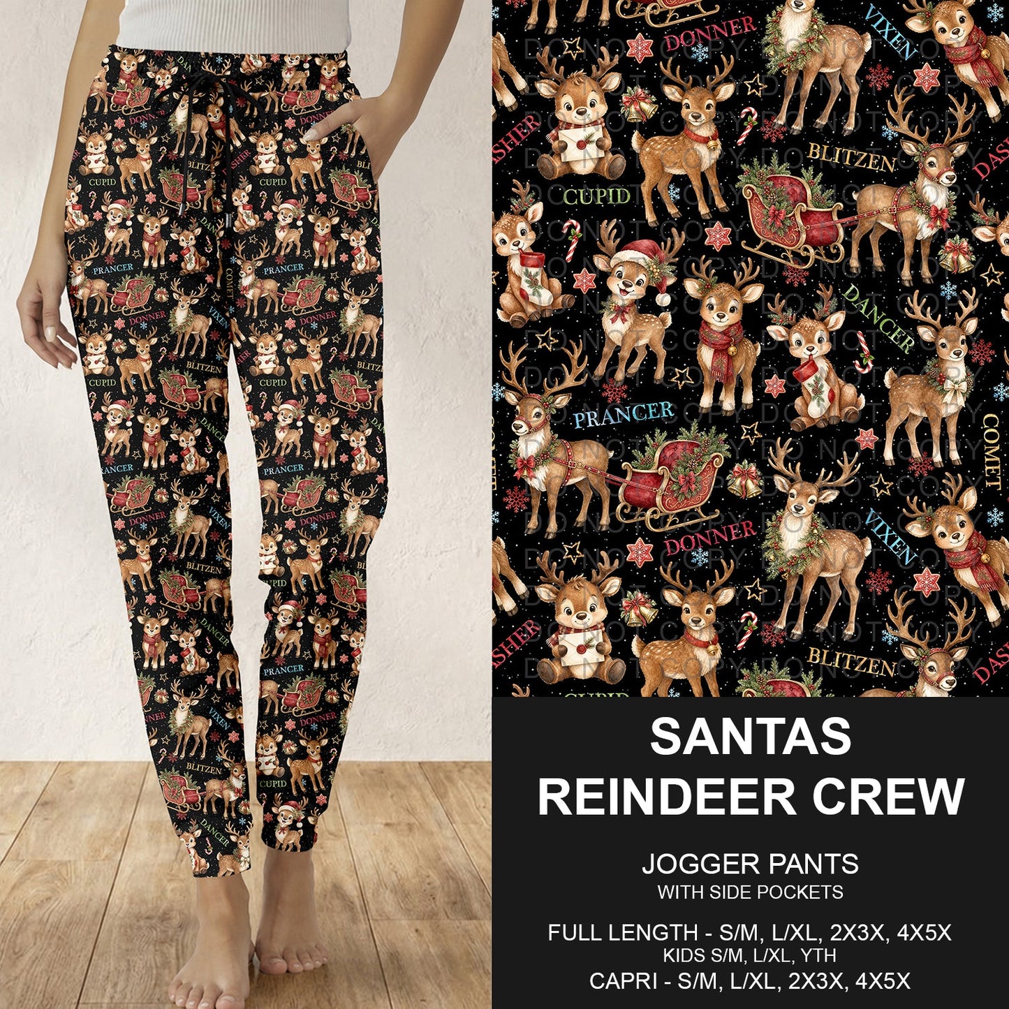 B311 - Preorder Santas Reindeer Crew Joggers (Closes 9/06. ETA: mid Nov.)