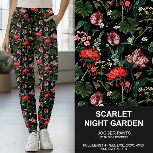 B264 - Preorder Scarlet Night Garden Jogger Pants (Closes 12/07. ETA early Feb.)