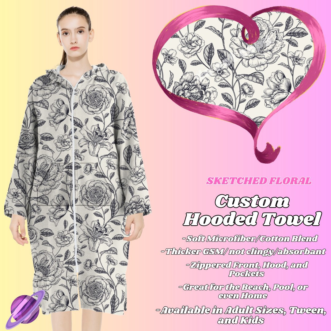 SKETCHED FLORAL - HOODED TOWELS 2 PREORDER CLOSING 2/28