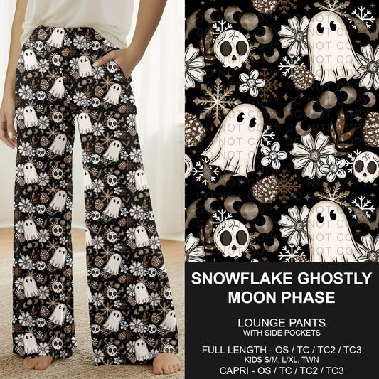 B303 - Preorder Snowflake Ghostly Moon Phase Lounge Pants (Closes 7/26. ETA: early Oct.)