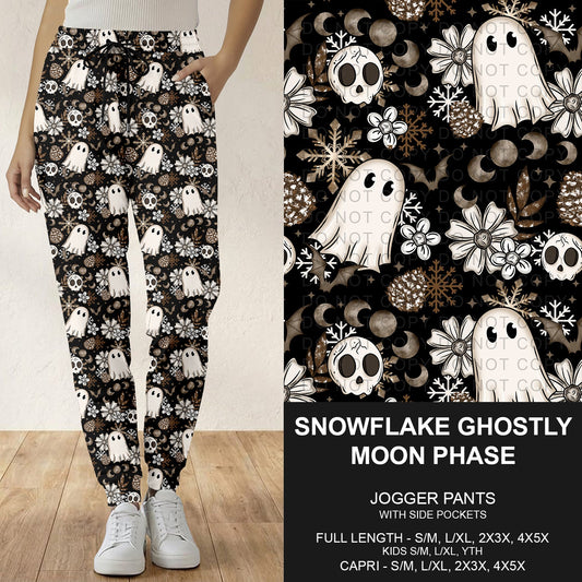 B303 - Preorder Snowflake Ghostly Moon Phase Joggers (Closes 7/26. ETA: early Oct.)