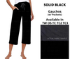 Solid Black Capri Gauchos