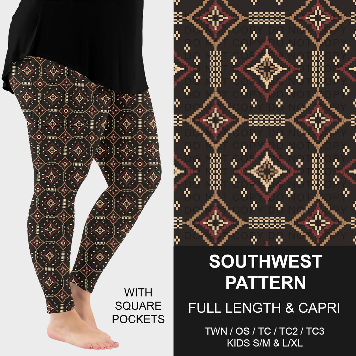 B316 - Preorder Southwest Pattern Leggings w/ Pockets (Closes 10/11. ETA: mid Dec.)