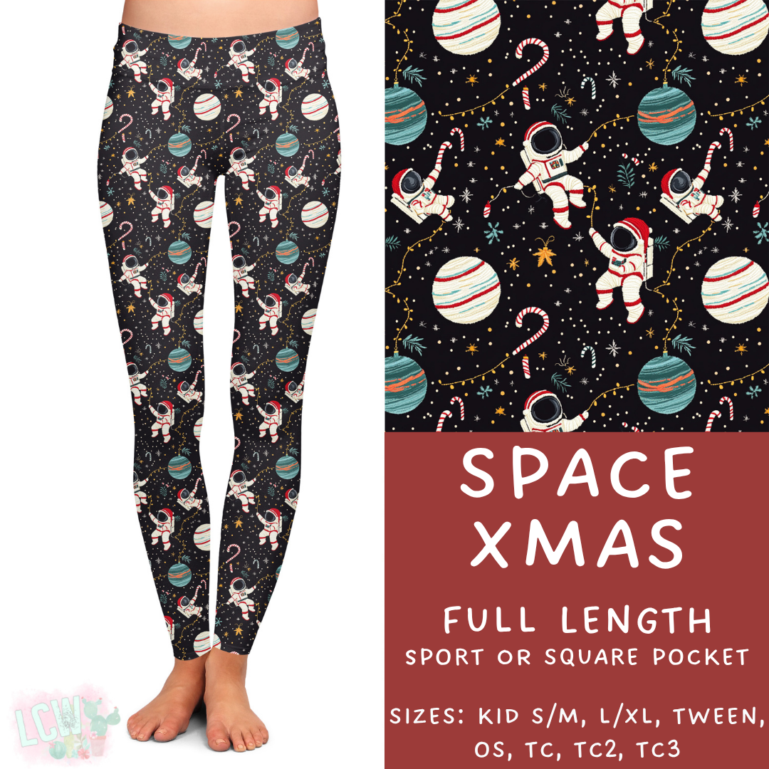 Ready To Ship - Space Xmas Full Length Leggings - TC Square Pocket