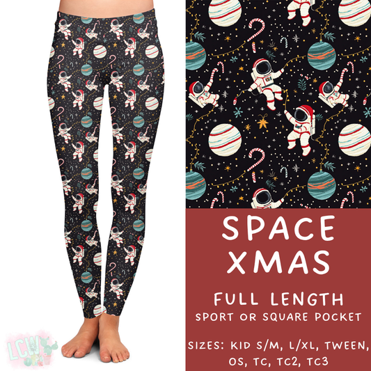 Ready To Ship - Space Xmas Full Length Leggings - TC Square Pocket
