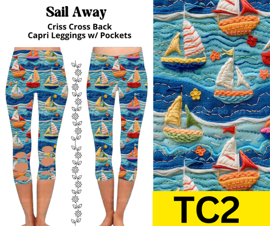 Sail Away Criss Cross Capri w/ Pockets