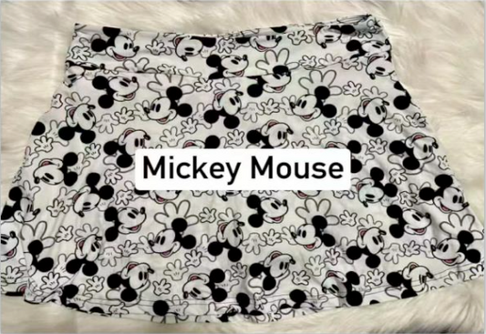 RTS - B&W Mickey Skort with Side Pockets