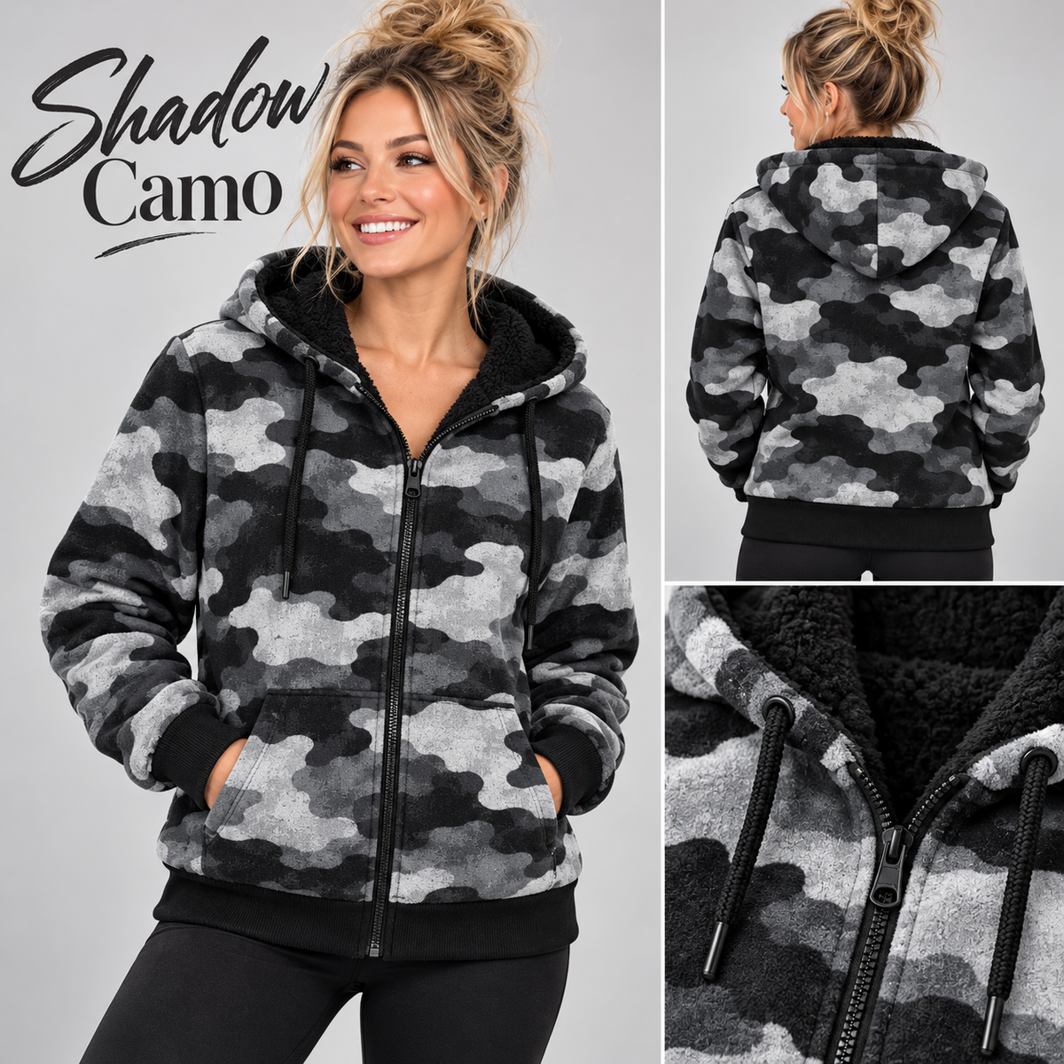 Shadow Camo-FLEECE LINED HOODED JACKET-PREORDER CLOSING 11/9