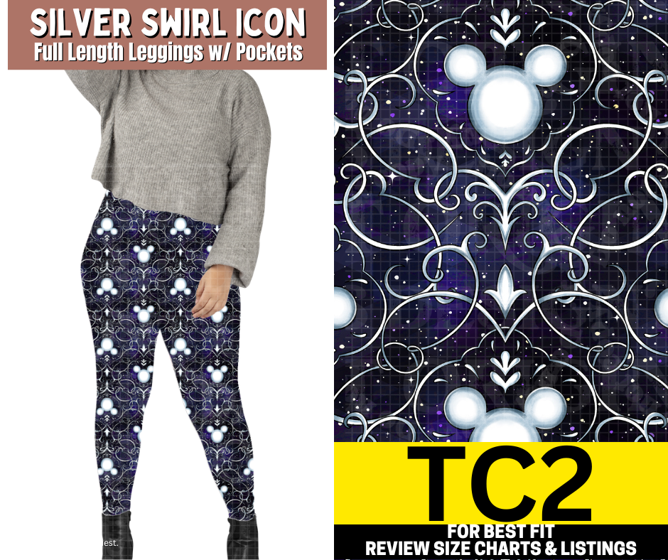 Silver Swirl Icon Fleece Leggings