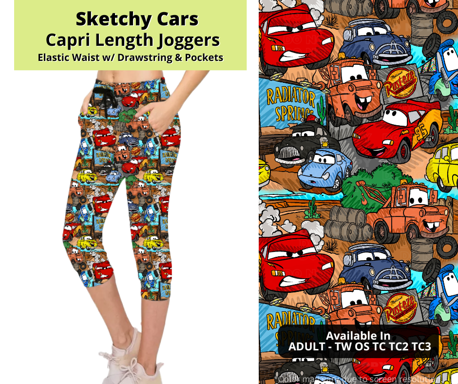 Preorder! Closes 3/24. ETA June. Sketchy Cars Jogger Capri