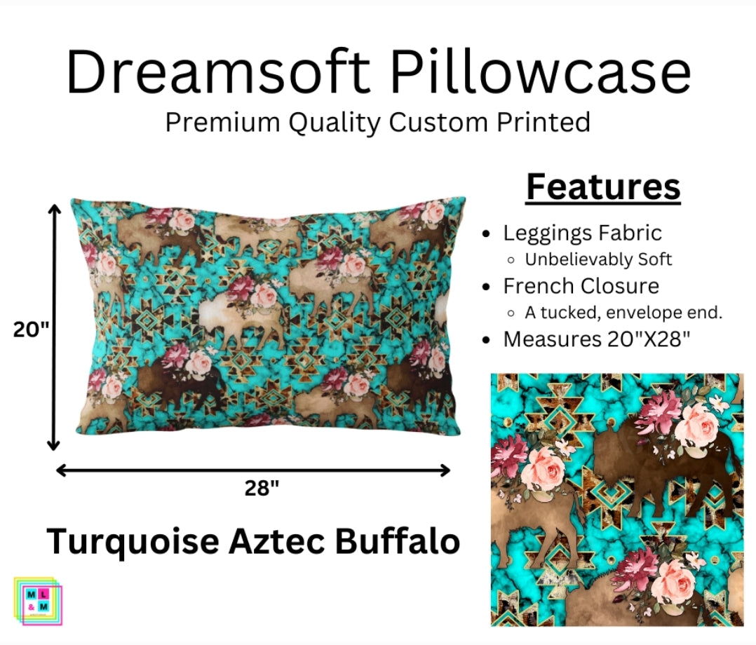 Turquoise Aztec Buffalo Dreamsoft Pillowcase