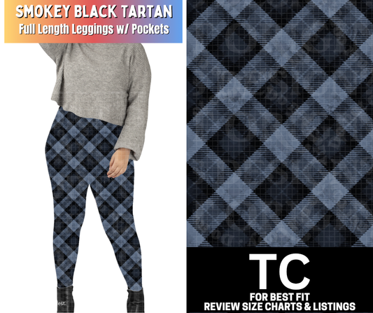 Smokey Black Tartan Full Length Leggings w/ Pockets