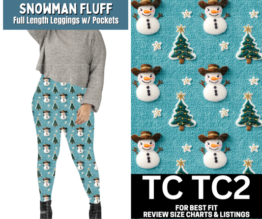 Snowman Fluff Full Length Leggings w/ Pockets