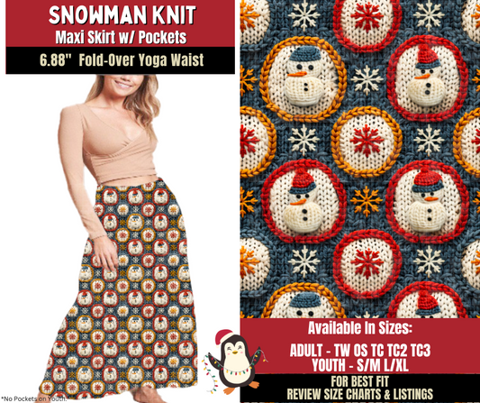 Preorder! Closes 9/4. ETA Dec. Snowman Knit Maxi Skirt