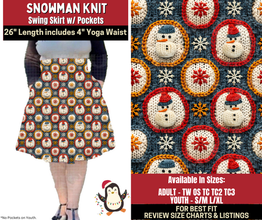 Preorder! Closes 9/4. ETA Dec. Snowman Knit Swing Skirt