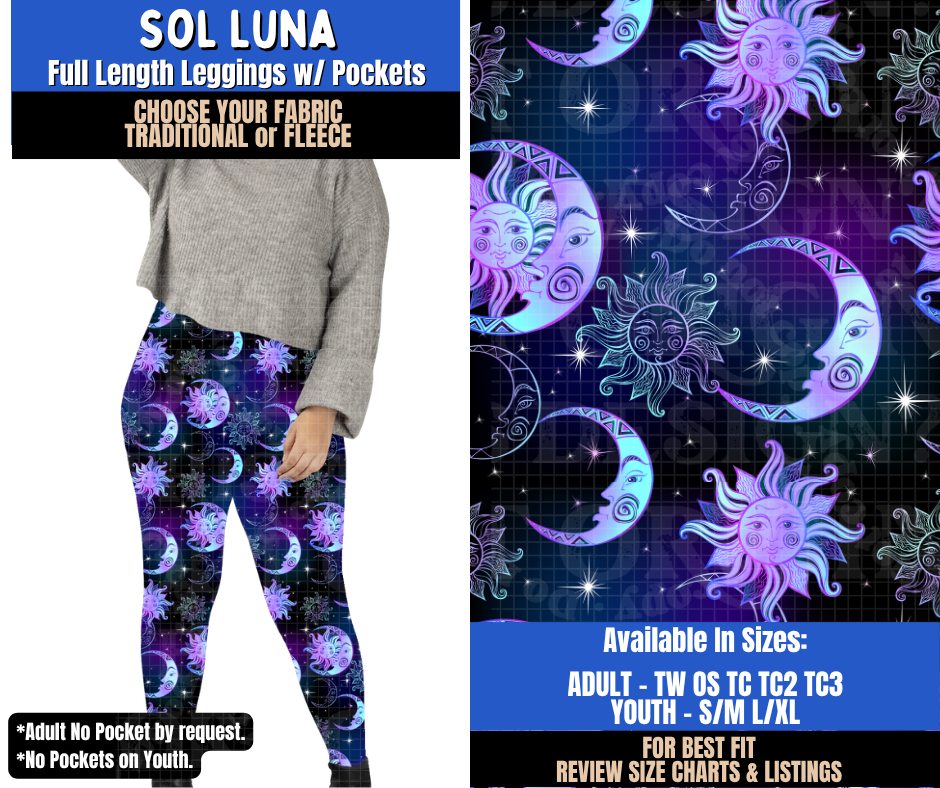 Preorder! Closes 9/10. ETA Dec. Sol Luna Leggings Choose Fleece or Traditional