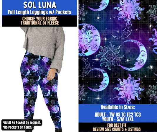 Preorder! Closes 9/10. ETA Dec. Sol Luna Leggings Choose Fleece or Traditional
