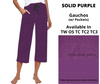 Solid Purple Capri Gauchos