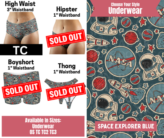 Space Explorer Blue High Waist Underwear