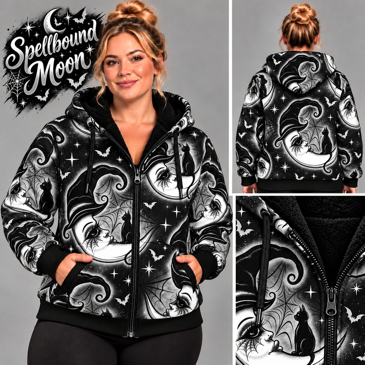 Spellbound Moon-FLEECE LINED HOODED JACKET-PREORDER CLOSING 11/9