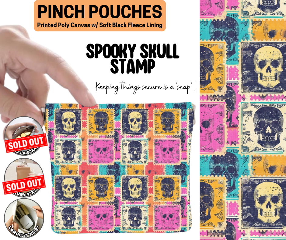 Spooky Skull Stamp Pinch Pouches