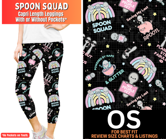 Spoon Squad  Capri Length Leggings w/ Pockets