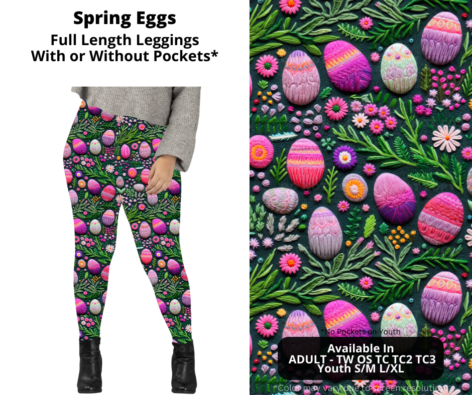 Preorder! Closes 1/20. ETA April. Spring Eggs Full Length Leggings w/wo Pockets