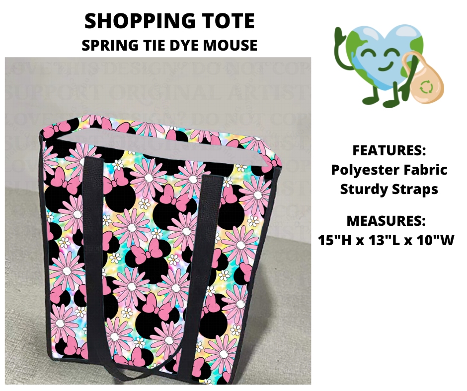 Spring Tie Dye Mouse Shopping Tote