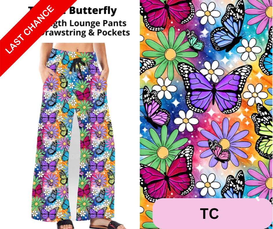 Tie Dye Butterfly Full Length Lounge Pants