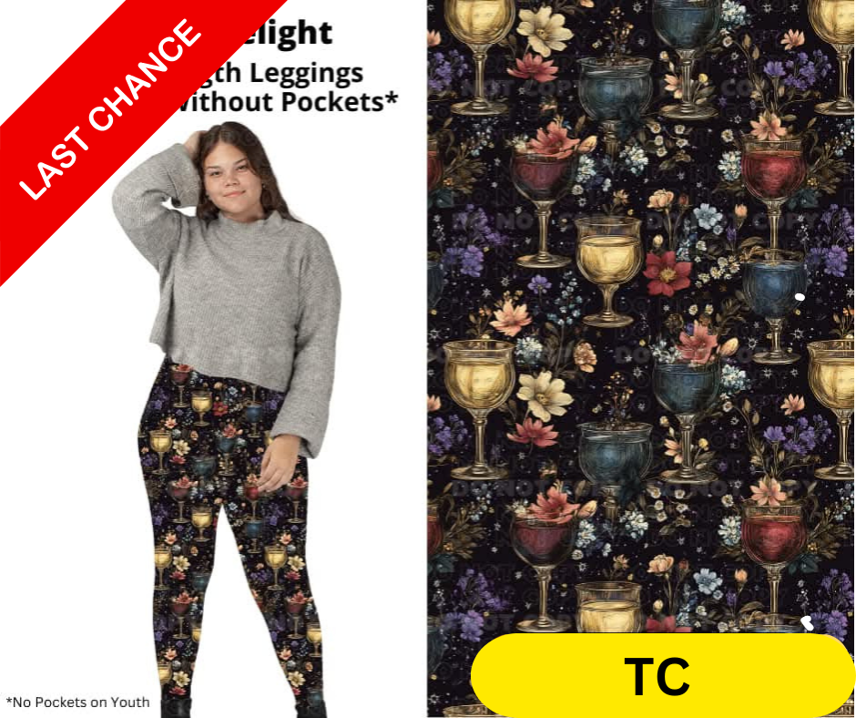 Wine Delight Full Length Leggings w/ Pockets