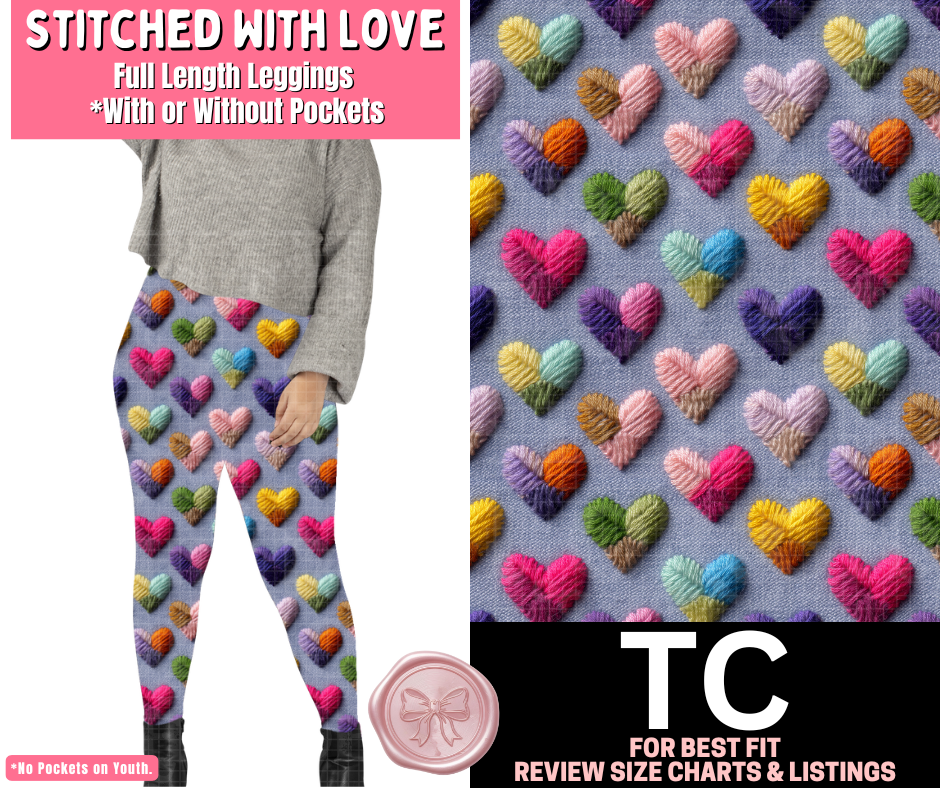Stitched With Love Full Length Leggings w/ Pockets