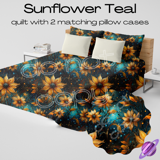 SUNFLOWER TEAL - QUILT SETS - PREORDER CLOSING 4/22