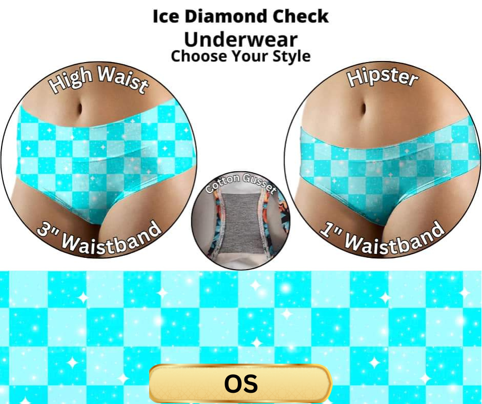 Ice Diamond Check High Waist Underwear